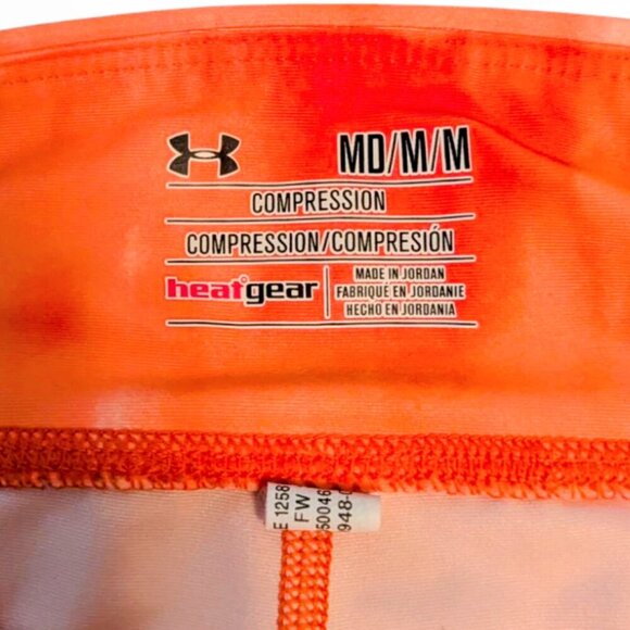 Under Armour Heat Gear Capri Orange Tie-Dye - SZ -M - Picture 3 of 3